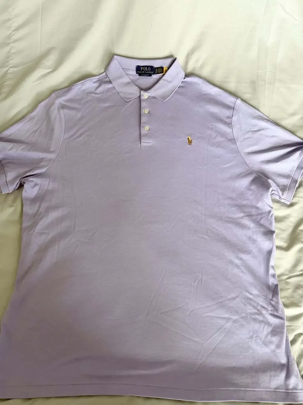 Polo Ralph Lauren Classic Fit Soft Cotton Polo Shirt Light Purple XL